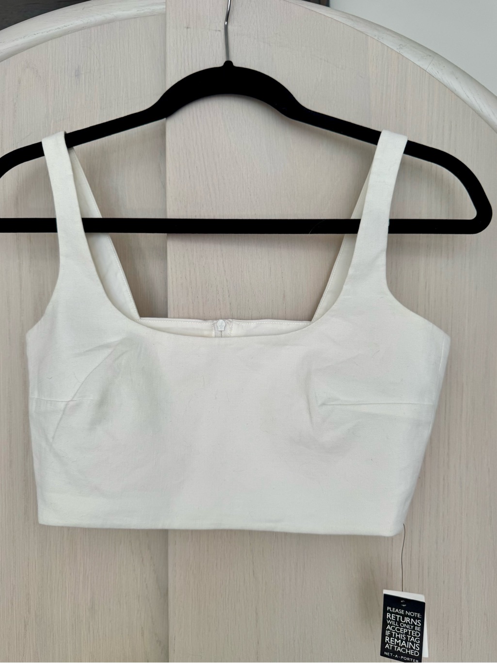 Anna Quan White Zip Crop Top Nwt, Size Us 2